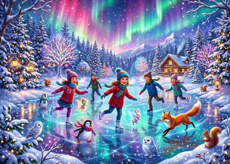 A Magical Night on the Frozen Lake