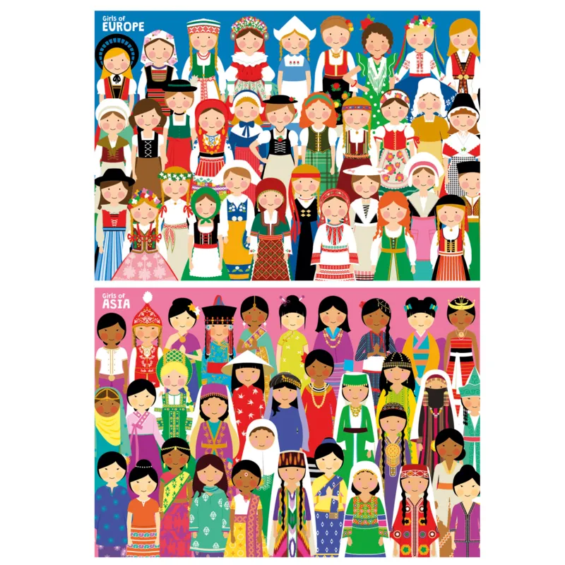 2 Puzzles - Girls of Europe and Girls of Asia
