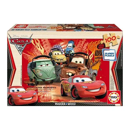Jigsaw Puzzle - 100 Pieces - Wooden - Disney Cars 2 : Flash McQueen