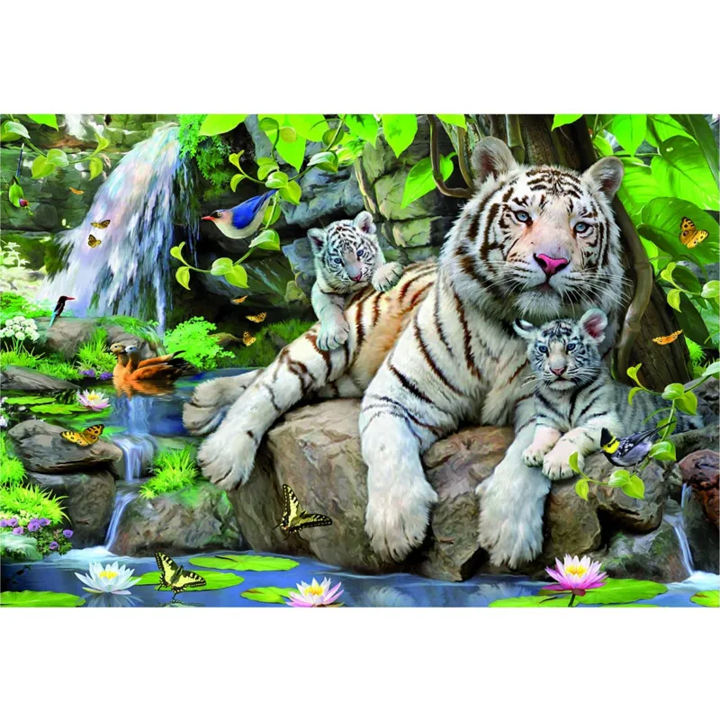 Jigsaw Puzzle - 1000 Pieces - White Bengale Tigers