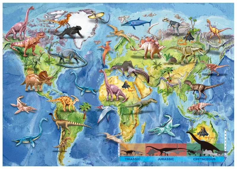World Map Dinosaur