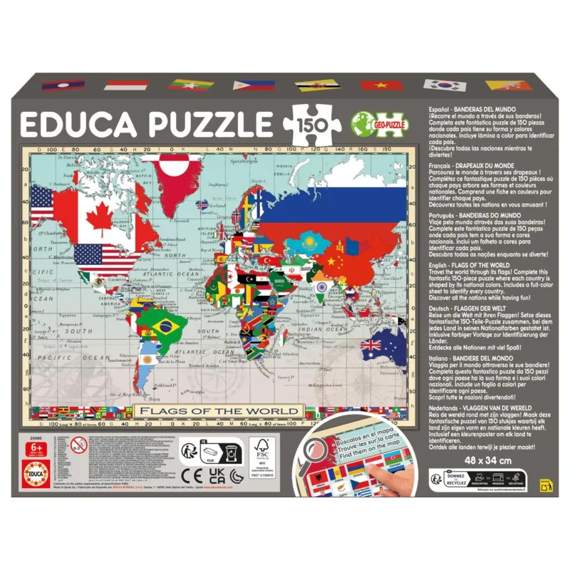 XXL Pieces - GeoPuzzles - Flags of the World