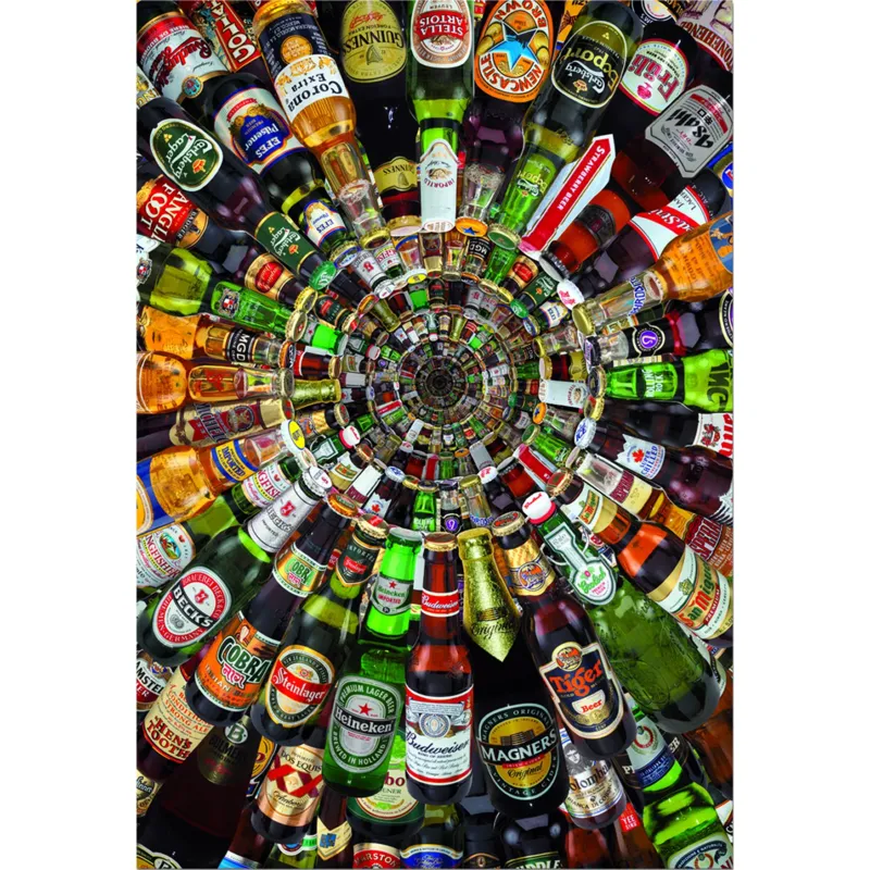 Jigsaw Puzzle - 1500 Pieces - Spiral of Cans of Beer