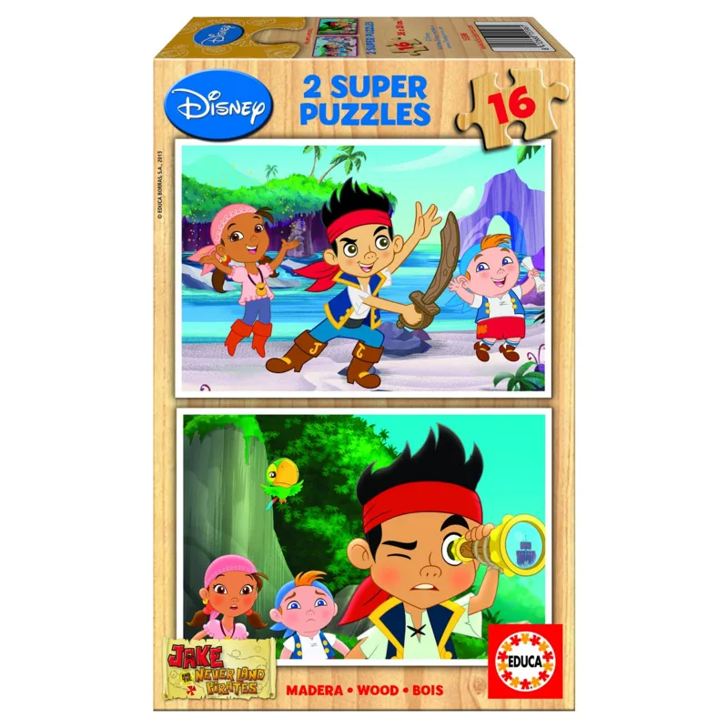 Jigsaw Puzzle - 2 x 16 Wooden Pieces : Jake and the Neverland Pirates