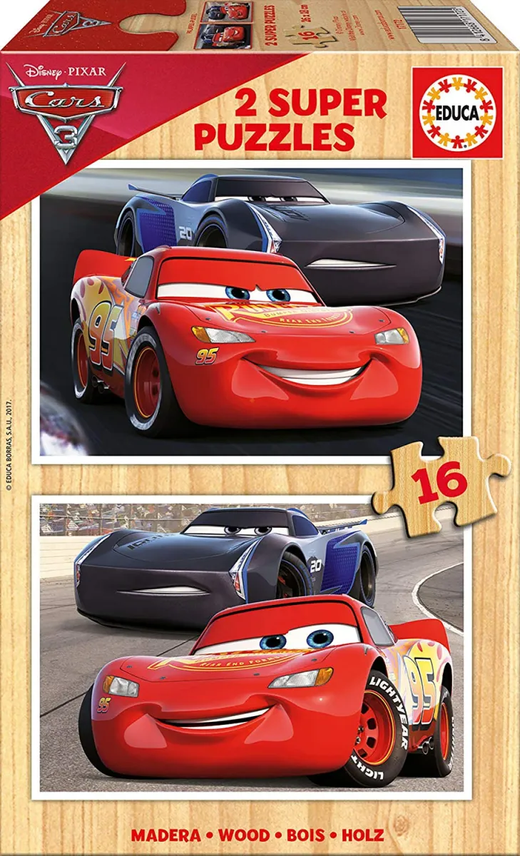 2 Wooden Jigsaw Puzzles - Cars