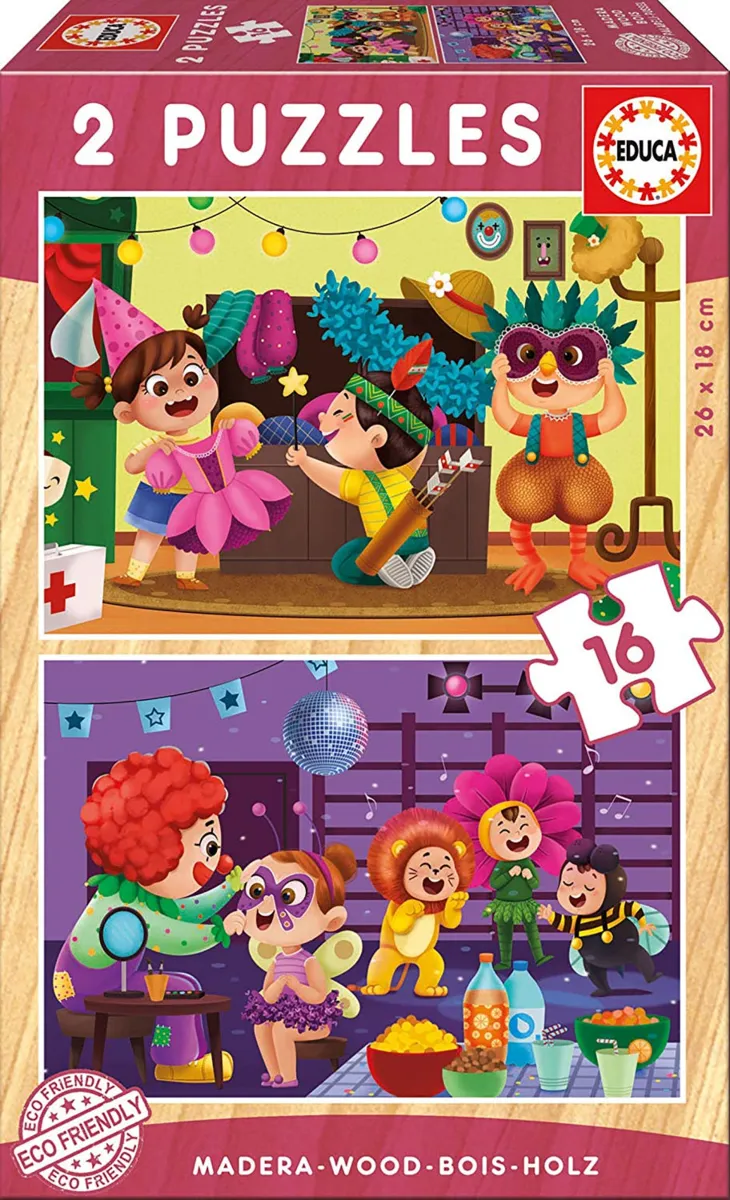 2 Wooden Jigsaw Puzzles - Costumes