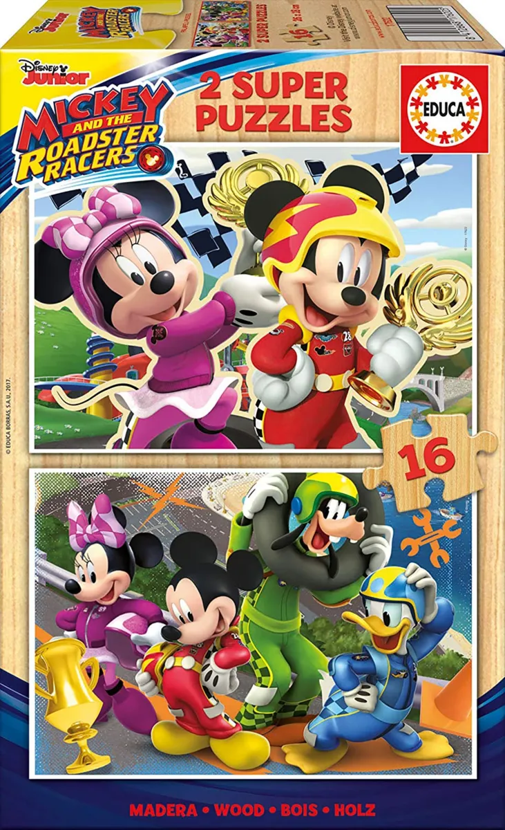 2 Wooden Jigsaw Puzzles - Mickey and The Roadster Racers