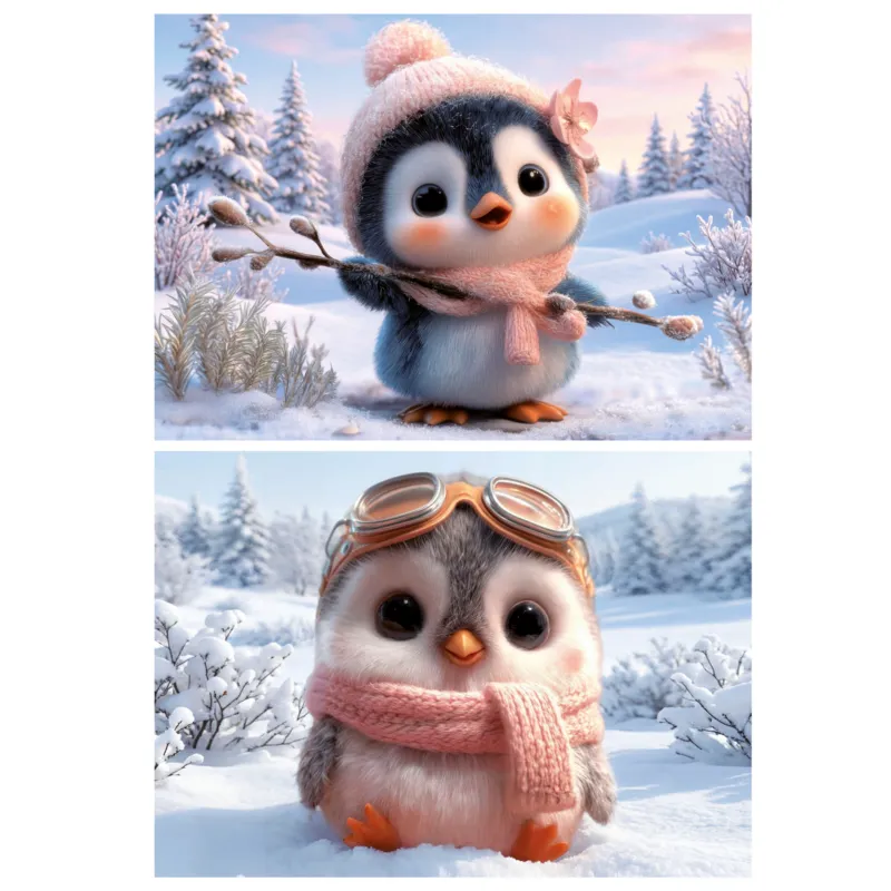 2 Puzzles - Cute Penguins