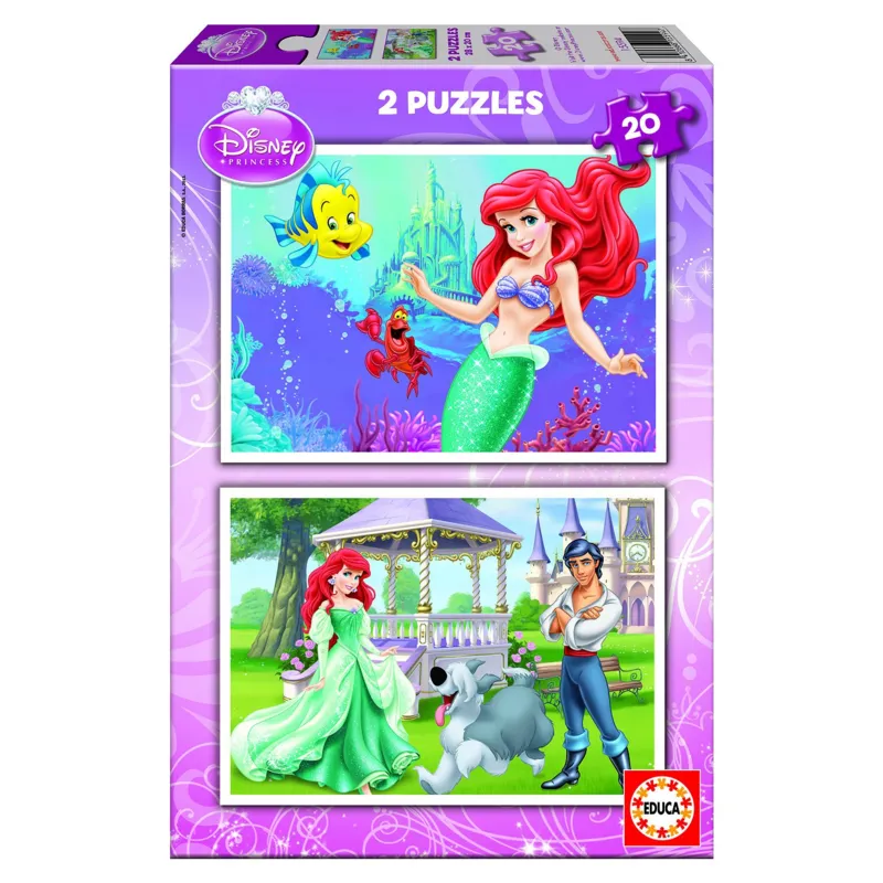 Jigsaw Puzzle - 2 x 20 Pieces - Disney Princess : Ariel the Little Mermaid