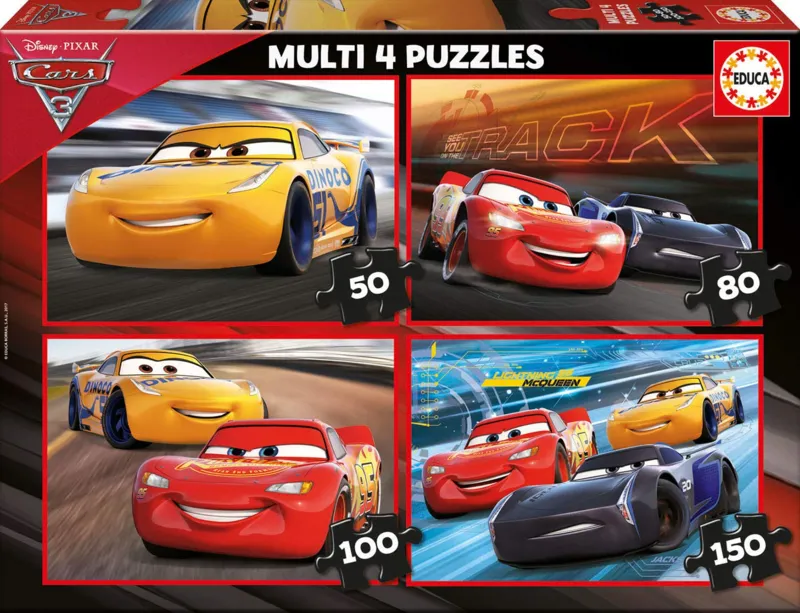 4 Puzzles - Cars 3 - Educa - 50 pieces | jigsawpuzzle.co.uk