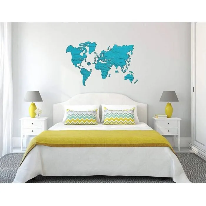 Wooden Puzzle - World Map XXL (Cyan)