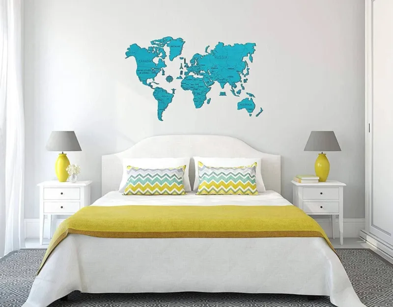 Wooden Puzzle - World Map XL (Cyan)