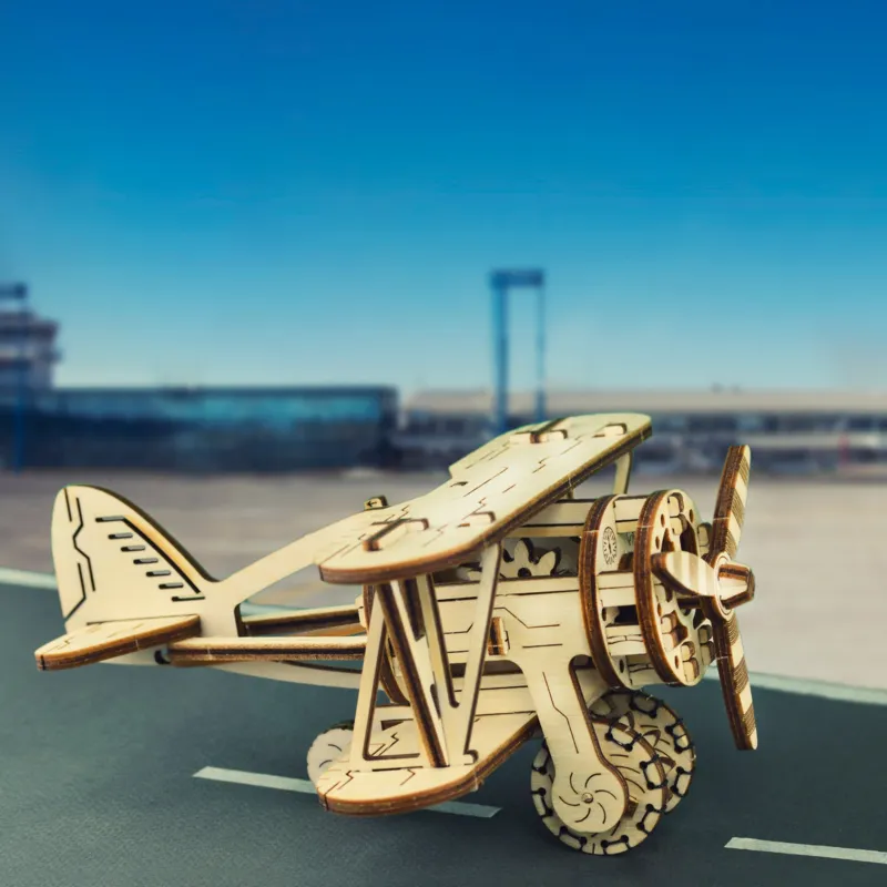 3D Wooden Jigsaw Puzzle - Biplane