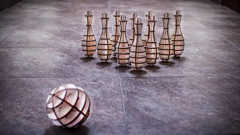 3D Wooden Jigsaw Puzzle - Mini Bowling