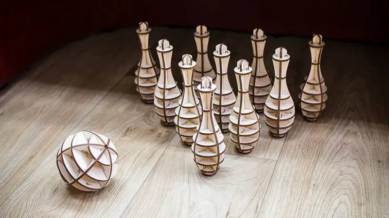 3D Wooden Jigsaw Puzzle - Mini Bowling