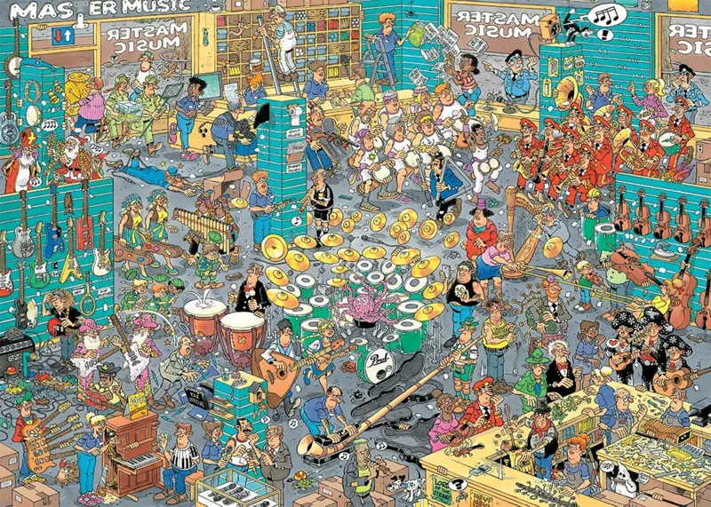 2 Puzzles - Jan Van Haasteren - The Music Shop / Holiday Jitters