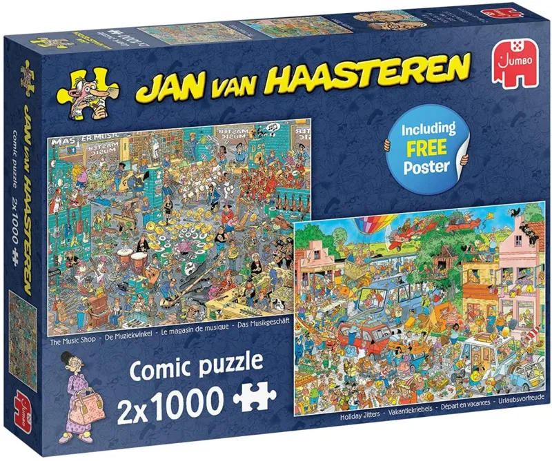 2 Puzzles - Jan Van Haasteren - The Music Shop / Holiday Jitters