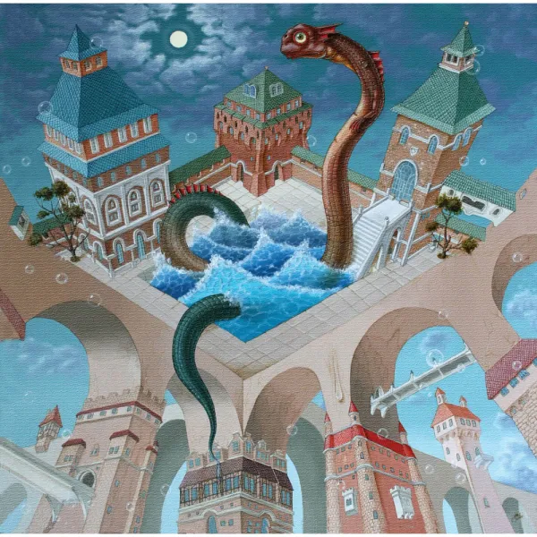 Wooden Jigsaw Puzzle - Colorfoul Dragon Bathing