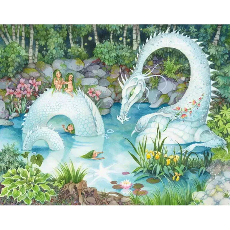 Wooden Jigsaw Puzzle - A Dragon in the Woods
