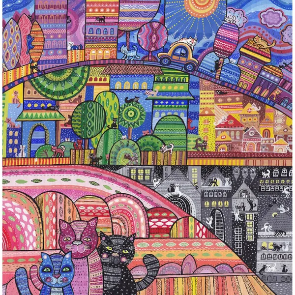Wooden Jigsaw Puzzle - City of Cats