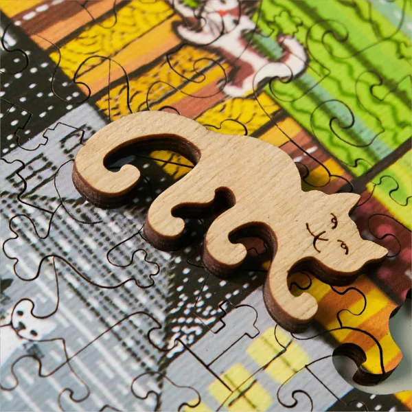 Wooden Jigsaw Puzzle - City of Cats