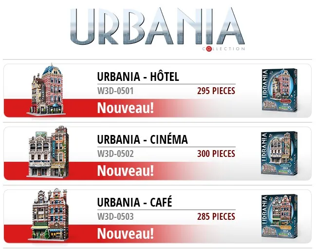 3D Puzzle - Urbania Collection - Café, Cinema, Hotel