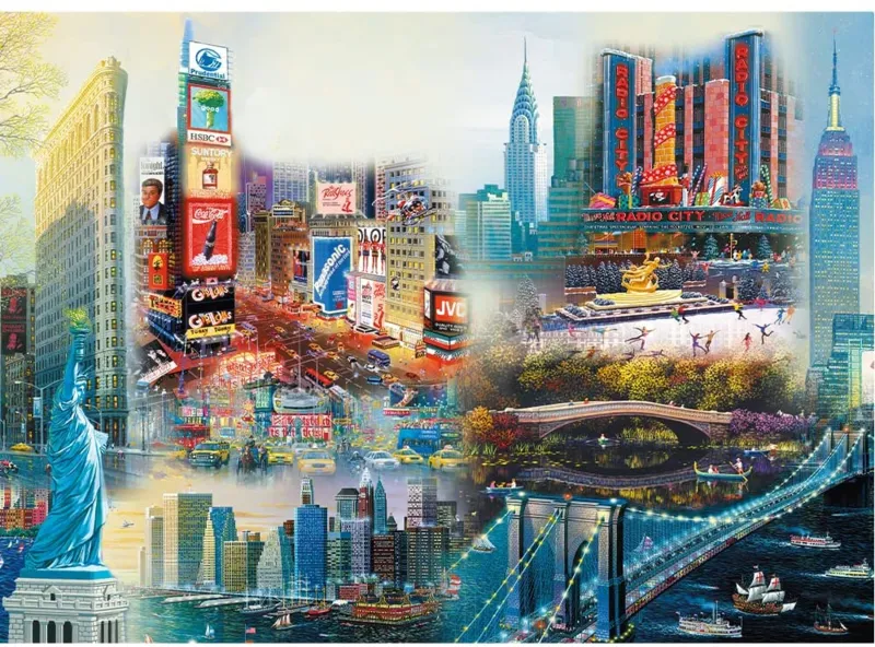 Wooden Jigsaw Puzzle - New York - Collage