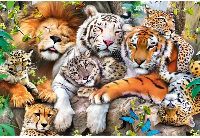 Wooden Jigsaw Puzzle - Wild Cats in the Jungle