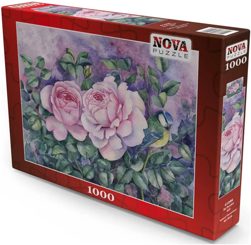 Two Pink Roses - Nova Puzzle - 1000 pieces | jigsawpuzzle.co.uk