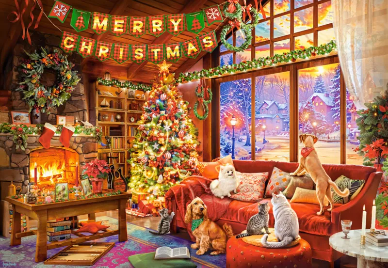 Christmas Evening With Pets
