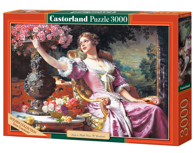 Jigsaw Puzzle - 3000 Pieces - Czachorski : Lady in a Purple Dress with Flowers