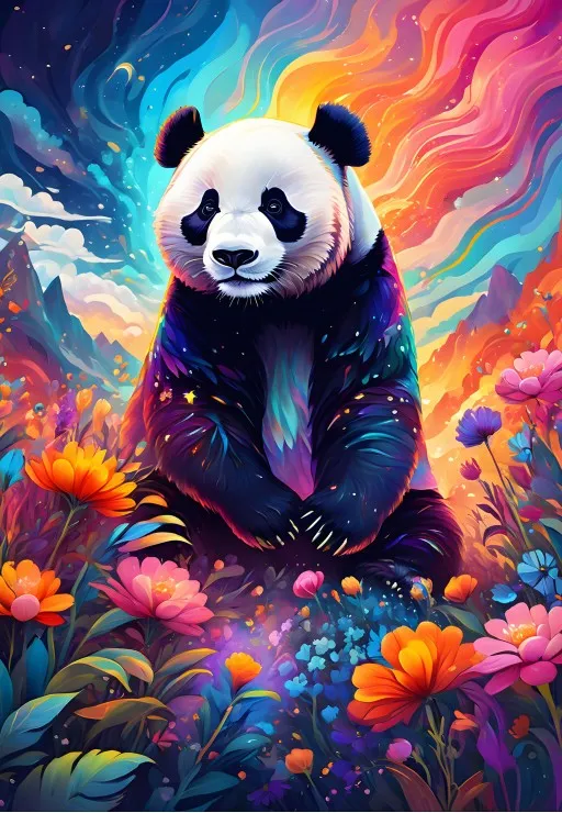 Colourful Panda