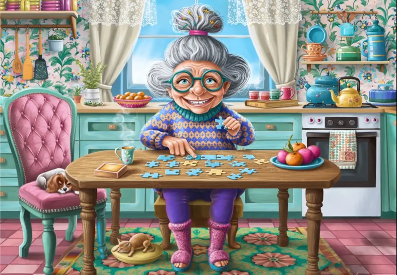 Puzzle Party at Grandma's