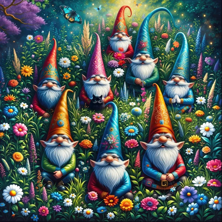 Garden Gnomes in Spring