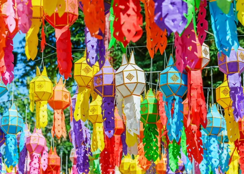Coloured lanterns