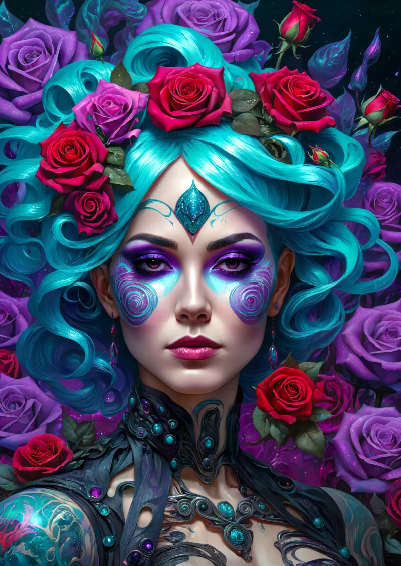 Gothic Flowers Portrait