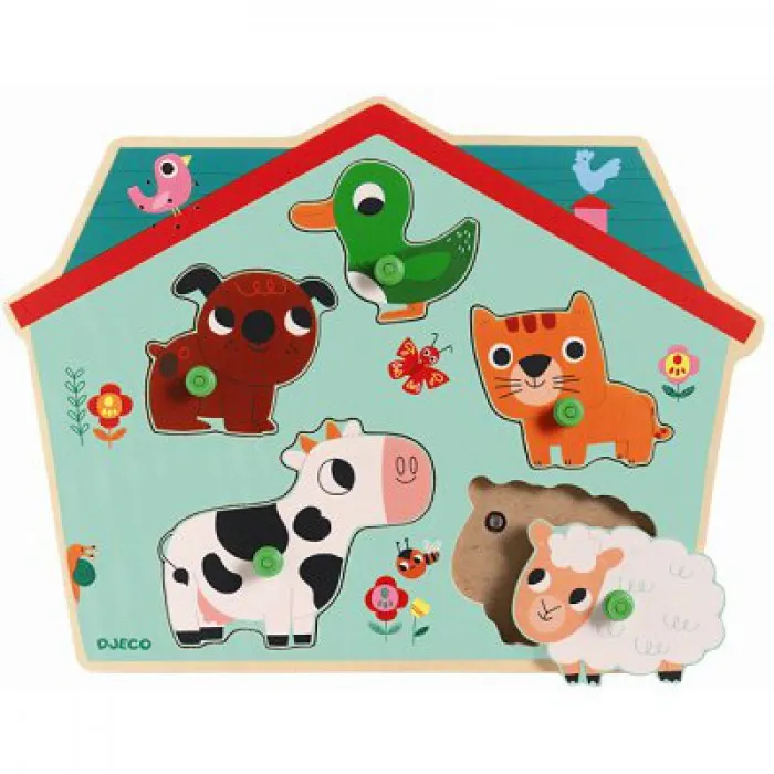 Musical Peg Puzzle - Wooden - 5 Pieces : Audio Woof