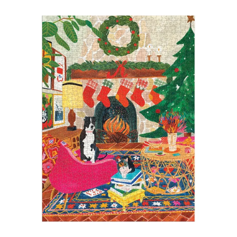 Fireside Friends - 1000 Piece Puzzle in Square Box