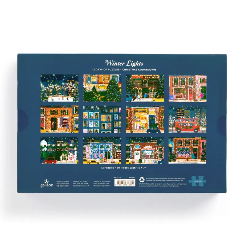 Joy Laforme - Winter Lights - 12 Days of Puzzles with 80 Pieces - Holiday Countdown