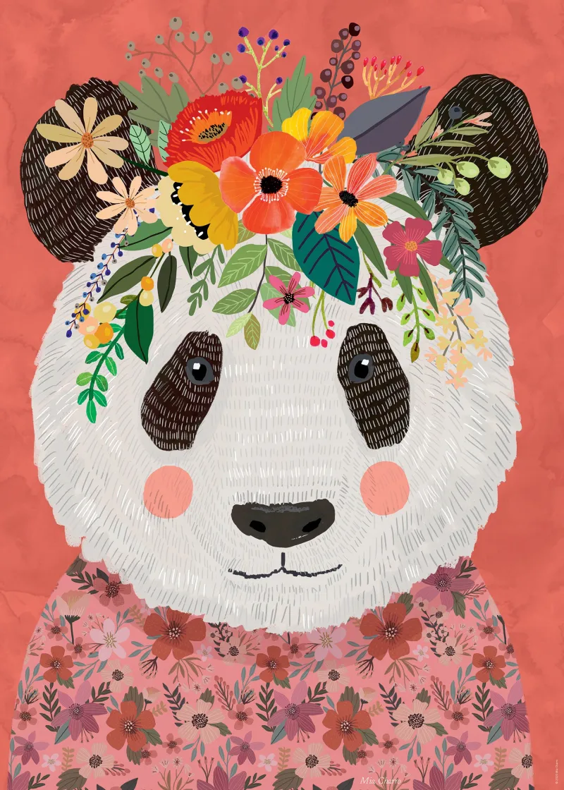 Floral Friends - Cuddly Panda
