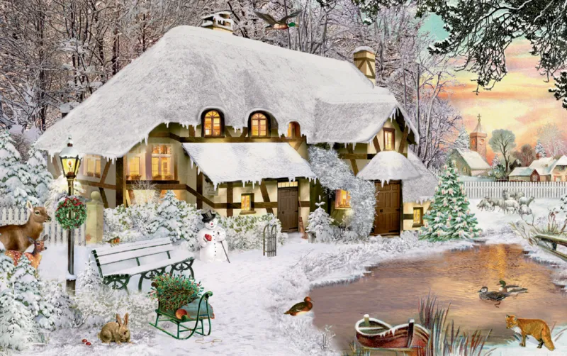 Mini-Puzzle - The Snow-Covered Cottage