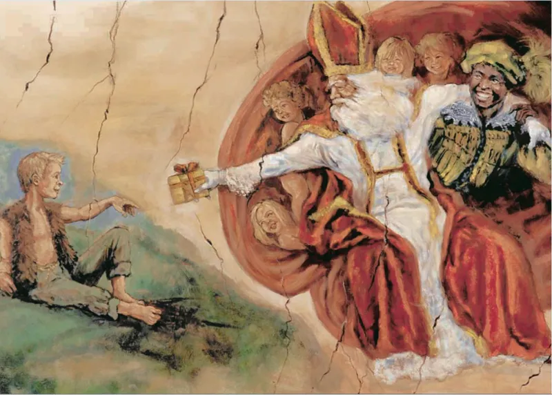 The Father Christmas with children