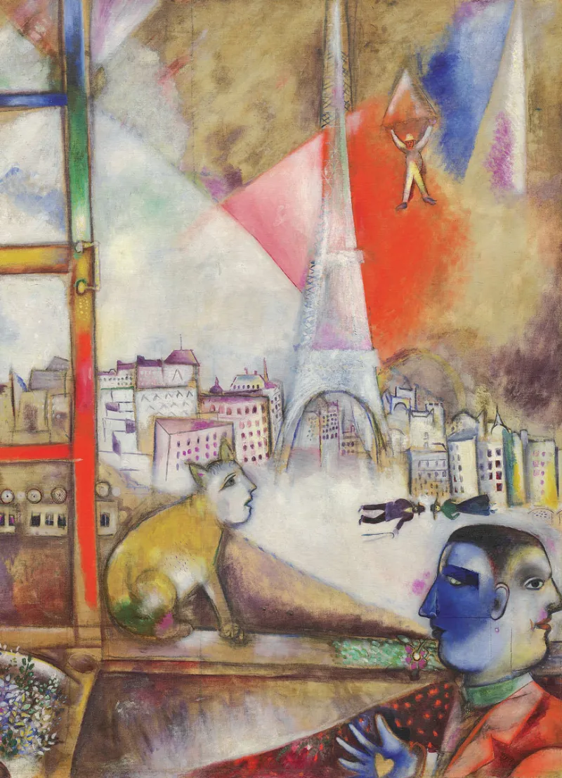 Marc Chagall - Paris Through the Window (Detail)