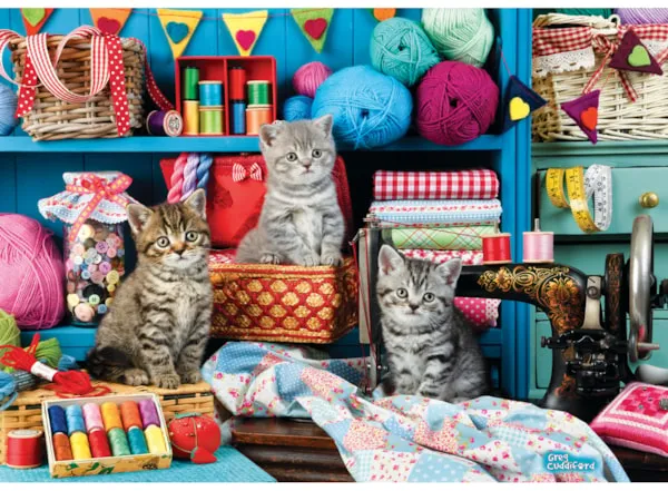 Connecting Pieces - Kittens in the Sewing Room