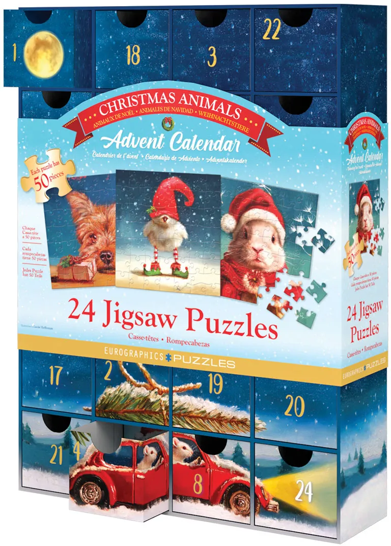 Advent Calendar - Christmas Animals - 24 Puzzles