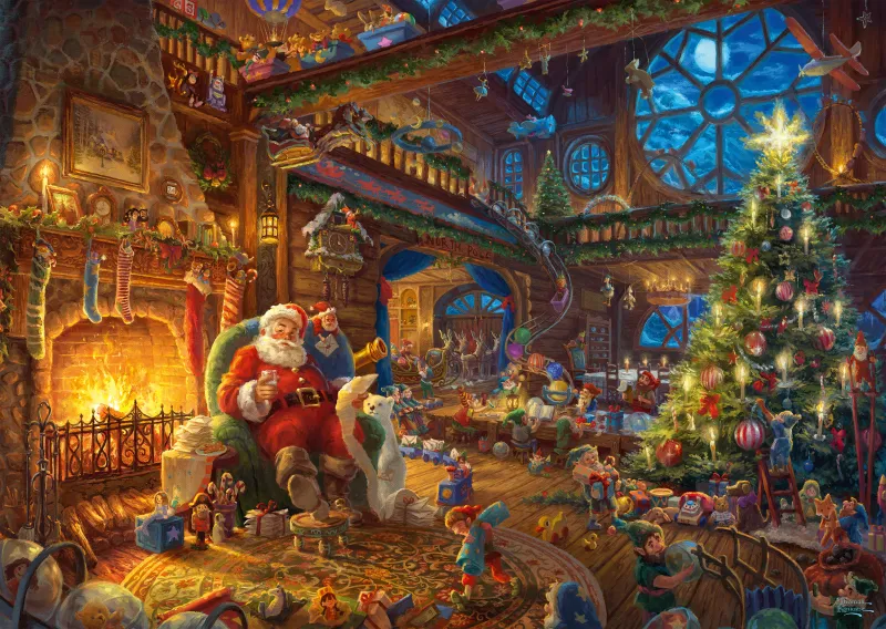 Thomas Kinkade - Santa Claus and His Secret Helper