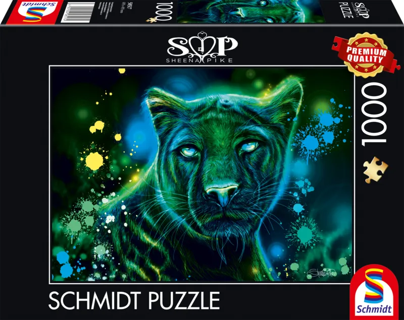 Neon Blue Green Panther