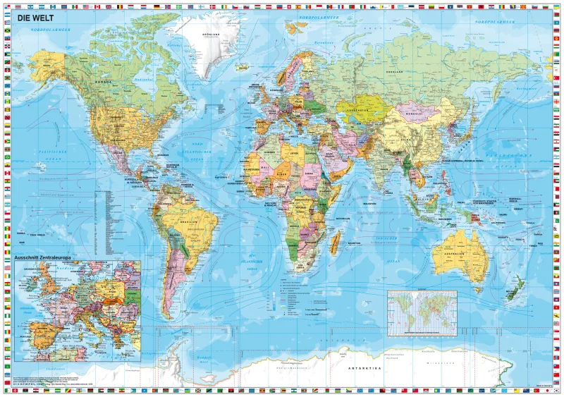 World Map in German