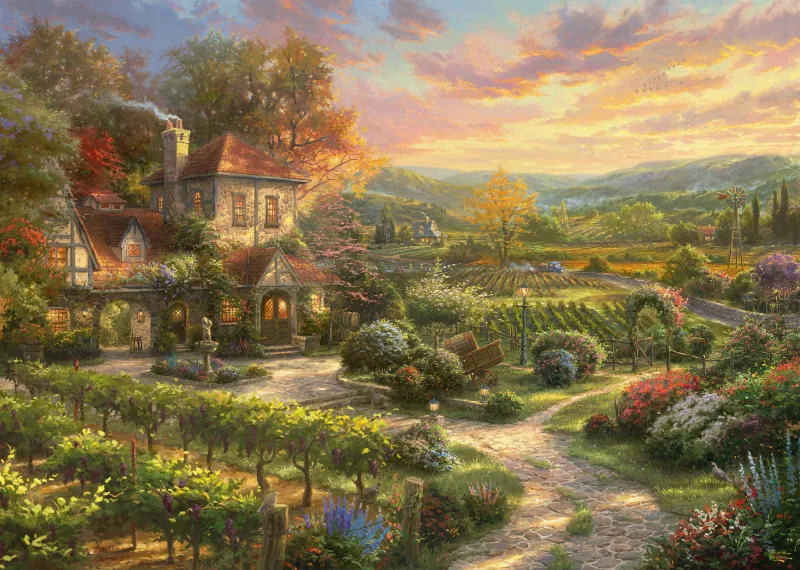 Thomas Kinkade - At the Winery