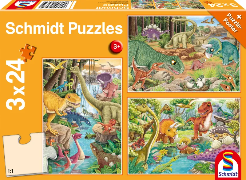 3 Puzzles - Fun with Dinosaurs